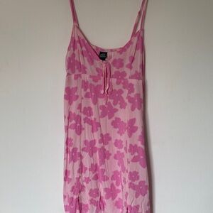 Pink Floral Women's Mini Dress